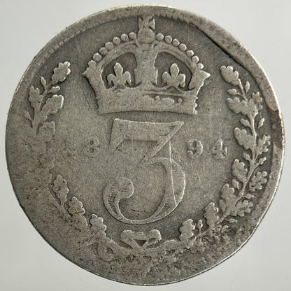 1894 Victoria Threepence Silver Coin | Collectable Grade