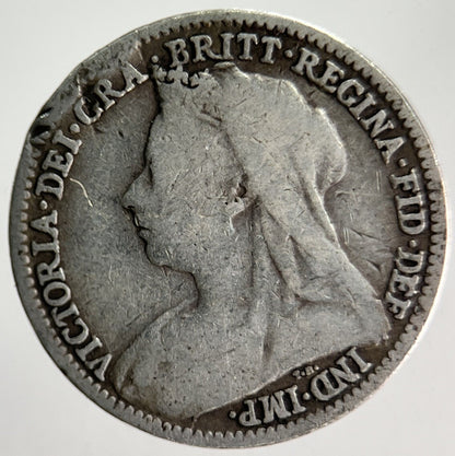 1896 Veiled Head Victoria Threepence Silver Coin | Collectable Grade | a4007