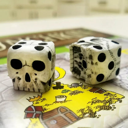 x2 Skull Dice 6 Sided Dices for Dungeons and Dragons RPG Role Playing Board Game