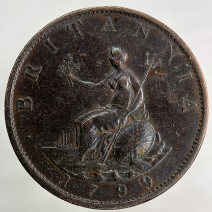 1799 George III 3rd Half - Penny Coin | Fine Collectable Grade