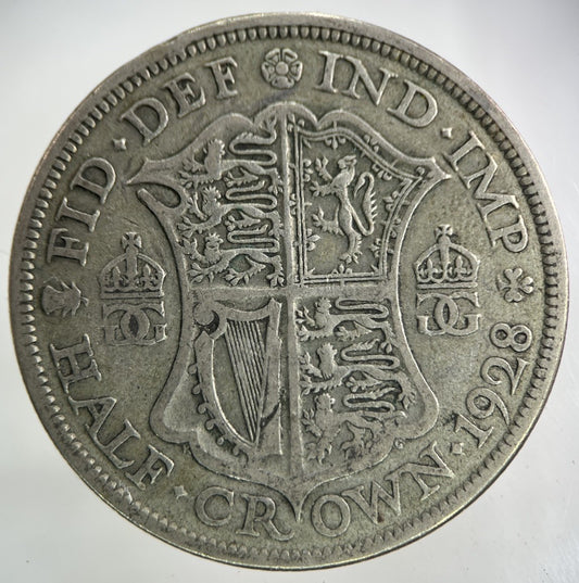 1928 George V Half - Crown Silver Coin | Fine Collectable Grade