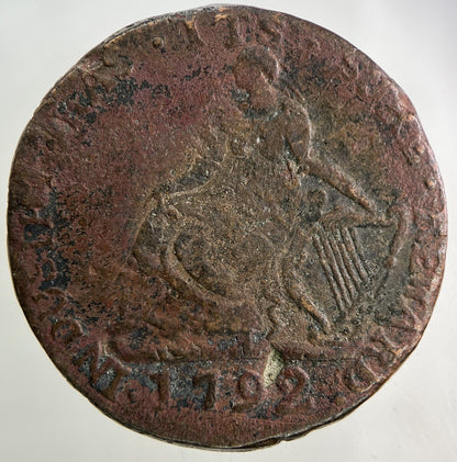1792 Irish Miners Half - Penny Token Coin | Collectable Grade