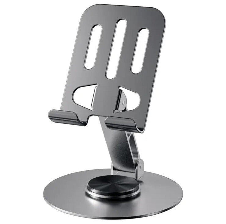 Dark Grey Metal Phone Tablet iPhone Samsung Galaxy Angle Stand - UK Stock