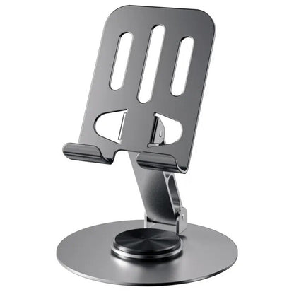 Dark Grey Metal Phone Tablet iPhone Samsung Galaxy Angle Stand - UK Stock