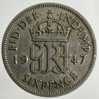 1947 George VI Sixpence Coin | Fine Collectable Grade