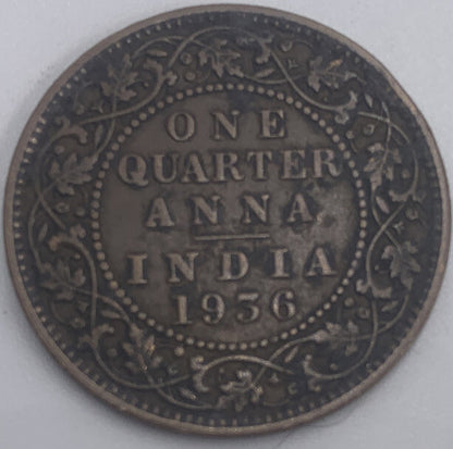 1936 One Quarter Anna India | Indian Copper Coin | Fair Grade | a432
