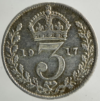 1917 George V Threepence Silver Coin | Fine Collectable Grade