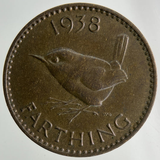 1938 George VI Wren Farthing Coin | Fine Collectable Grade