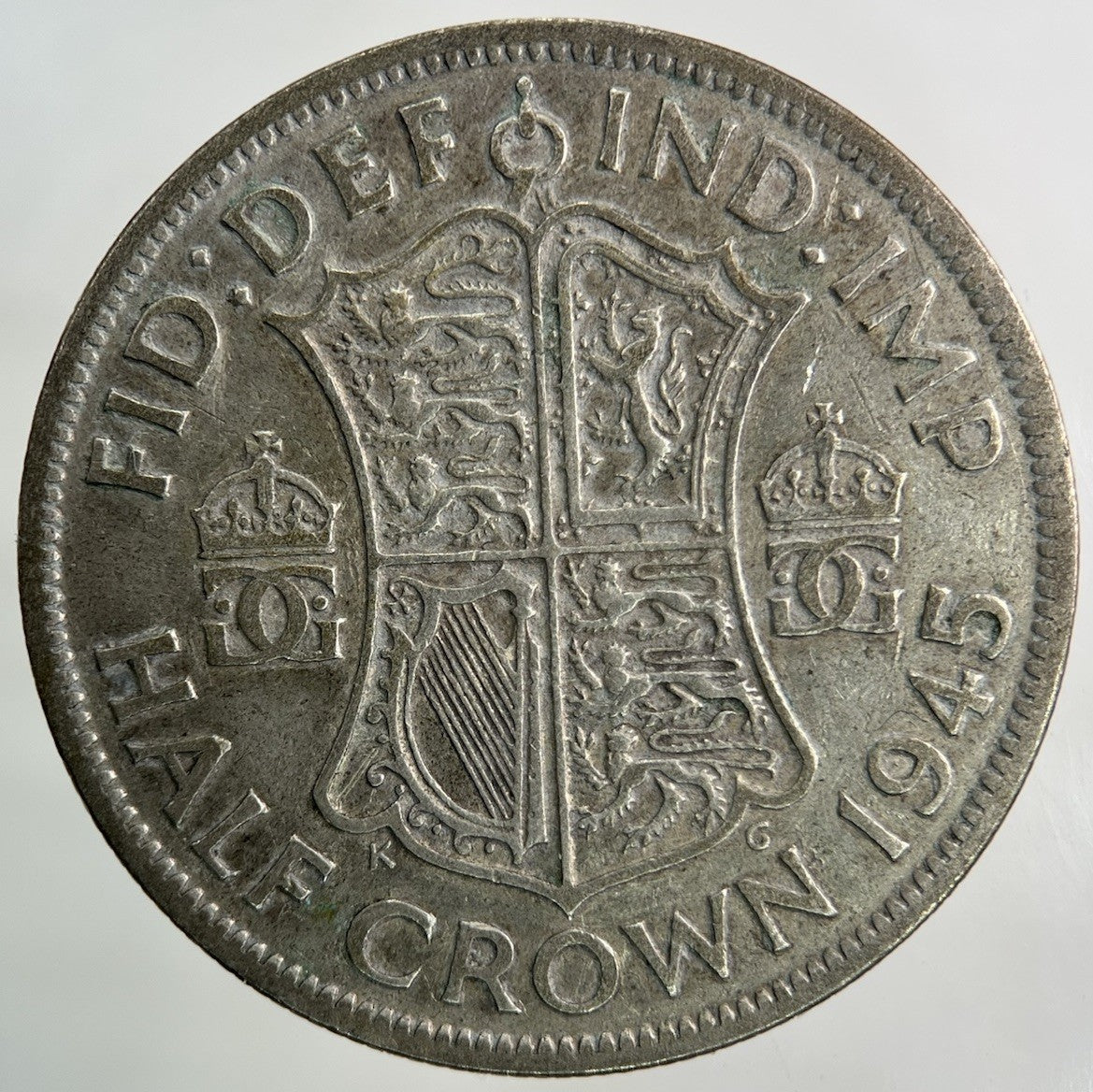 1945 George VI Half - Crown Silver Coin | Fine Collectable Grade