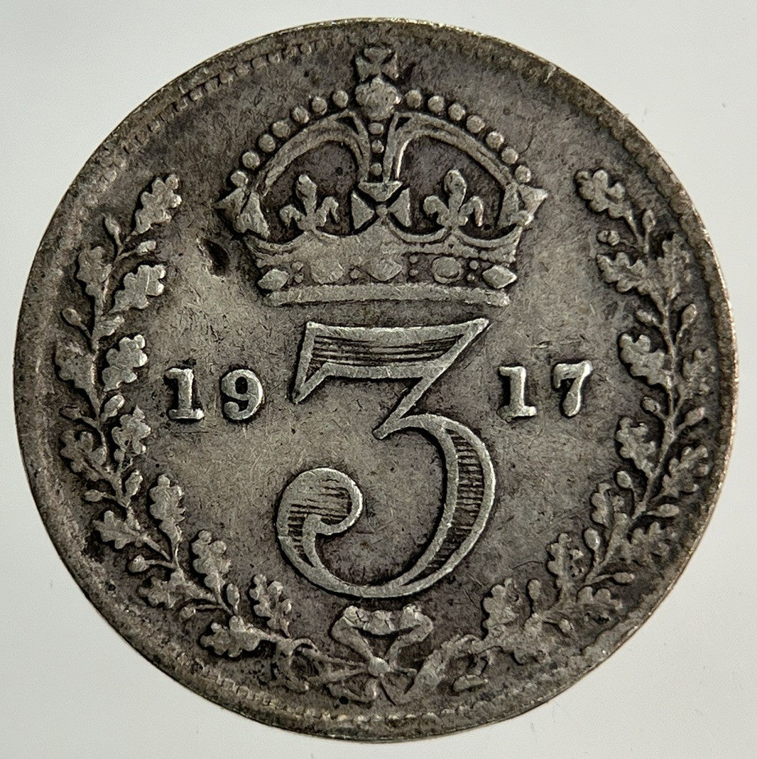 1917 George V Threepence Silver Coin | Fine Collectable Grade