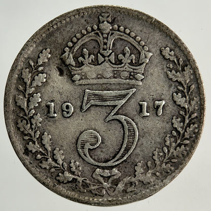 1917 George V Threepence Silver Coin | Fine Collectable Grade