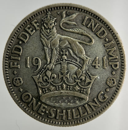 1941 George VI Shilling Silver Coin | Fine Collectable Grade