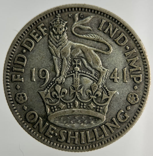 1941 George VI Shilling Silver Coin | Fine Collectable Grade