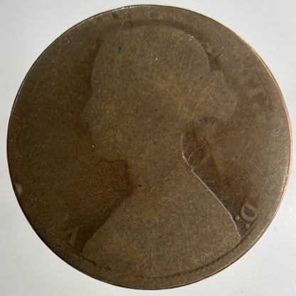 1874 Victoria One Penny Coin | Fair Grade