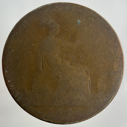 British Victoria One Penny Coin | Worn Grade
