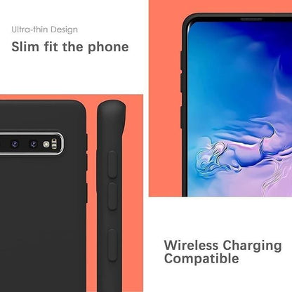 Samsung S10 PLUS + Black Bumper Silicone Shockproof Protective Case