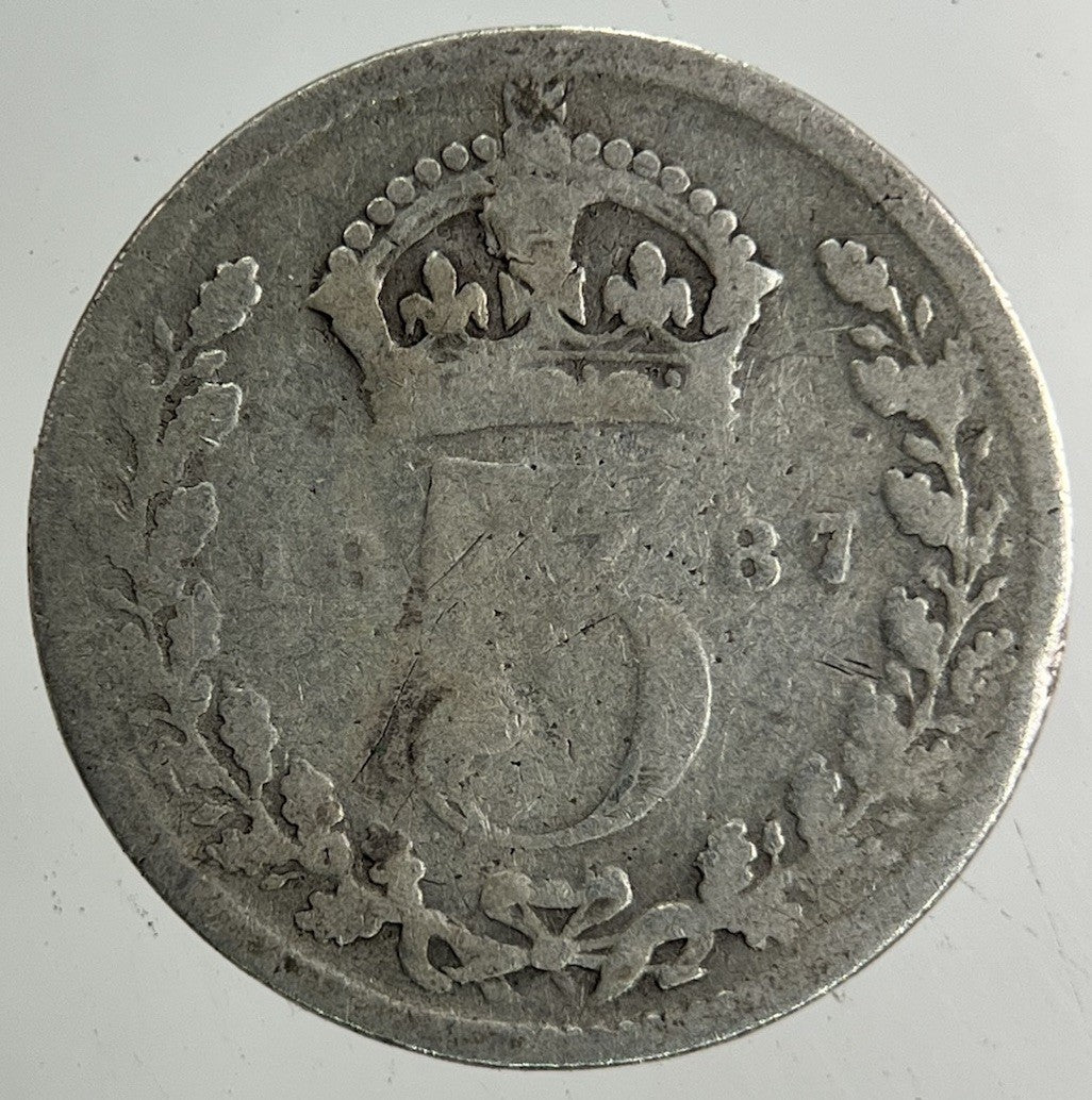 1887 Victoria Threepence Silver Coin | Fair Grade