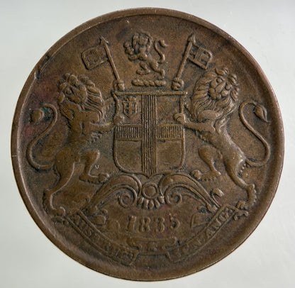 1835 East India Company 1/4 Quarter Anna Coin | Fine Collectable Grade