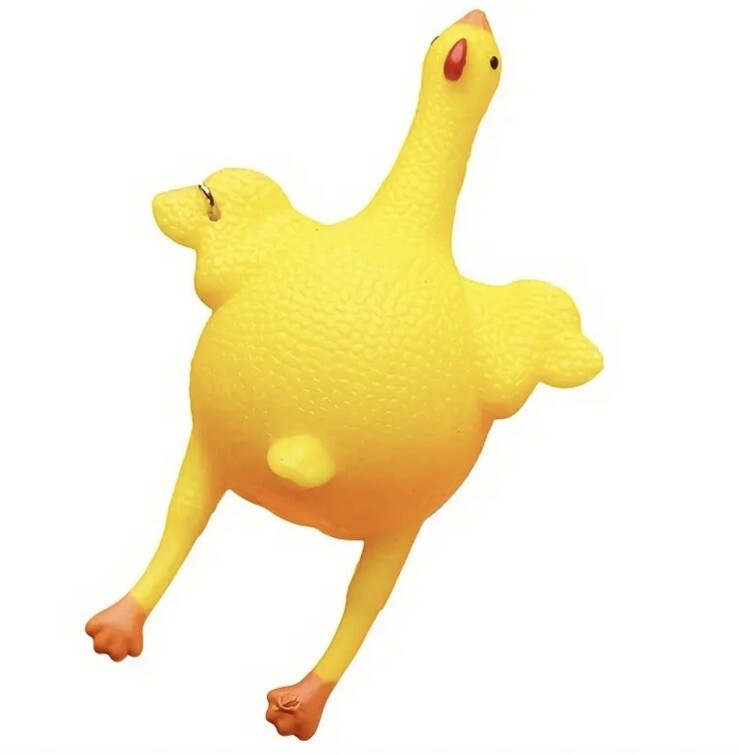 Mini Fun Chicken Laying Egg Rubber Keyring Premium Keychain Gift UK