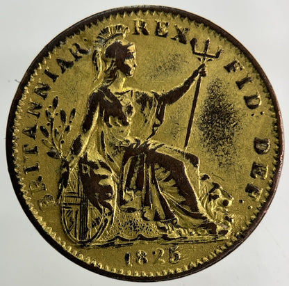 1825 Gilded George IV Farthing Coin | Very High Grade