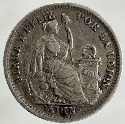 1903 Peru 1/2 Half Dino Silver Coin | Fine Collectable Grade