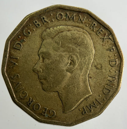 1943 George VI Brass Threepence Coin | Fine Collectable Grade