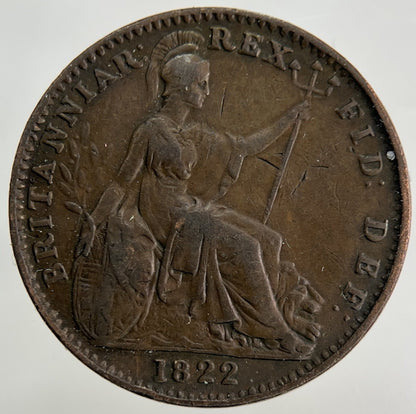 1822 George IV Farthing Coin | Fine Collectable Grade