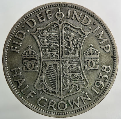 1938 George VI Half - Crown Silver Coin | Fine Collectable Grade