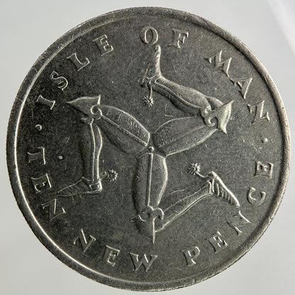 1975 Isle Of Man 10p Ten - Pence Coin | Fine Collectable Grade