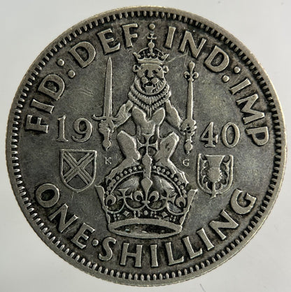 1940 George VI Shilling Silver Coin | Fine Collectable Grade