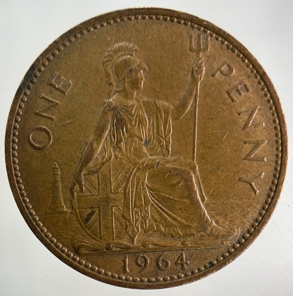 1964 Elizabeth II 2nd One Penny Coin | Fine Collectable Grade