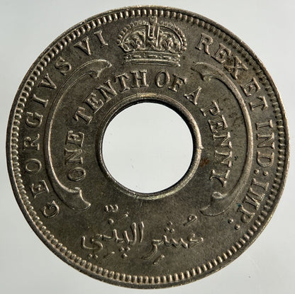 1944 West Africa 1/10 One Tenth Of A Penny Coin | Very Fine Grade