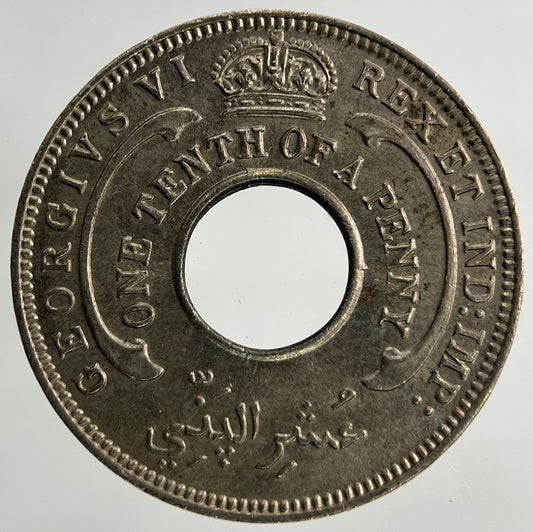 1944 West Africa 1/10 One Tenth Of A Penny Coin | Very Fine Grade