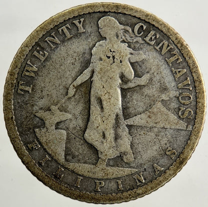 1907 Philippines 20 Centavos Silver Coin | Collectable Grade