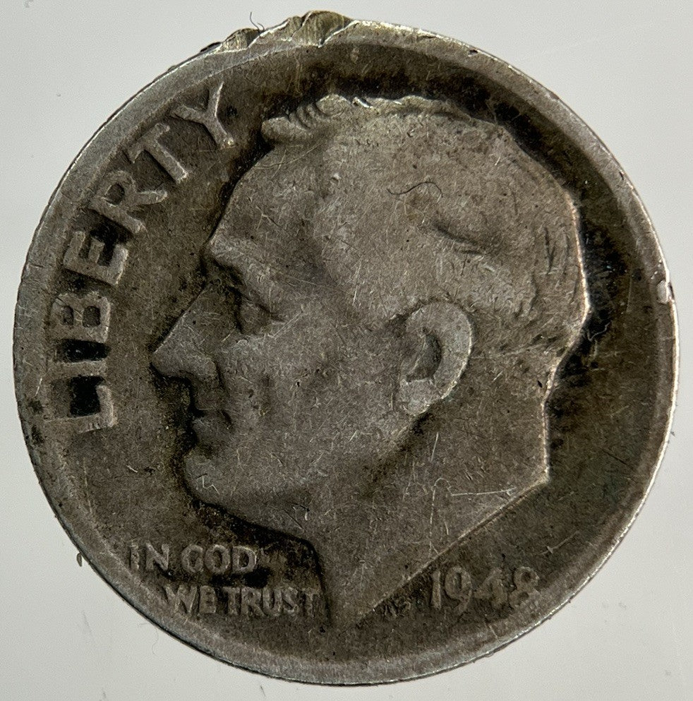 1948 - D US USA Roosevelt Dime Silver Coin | Collectable Grade
