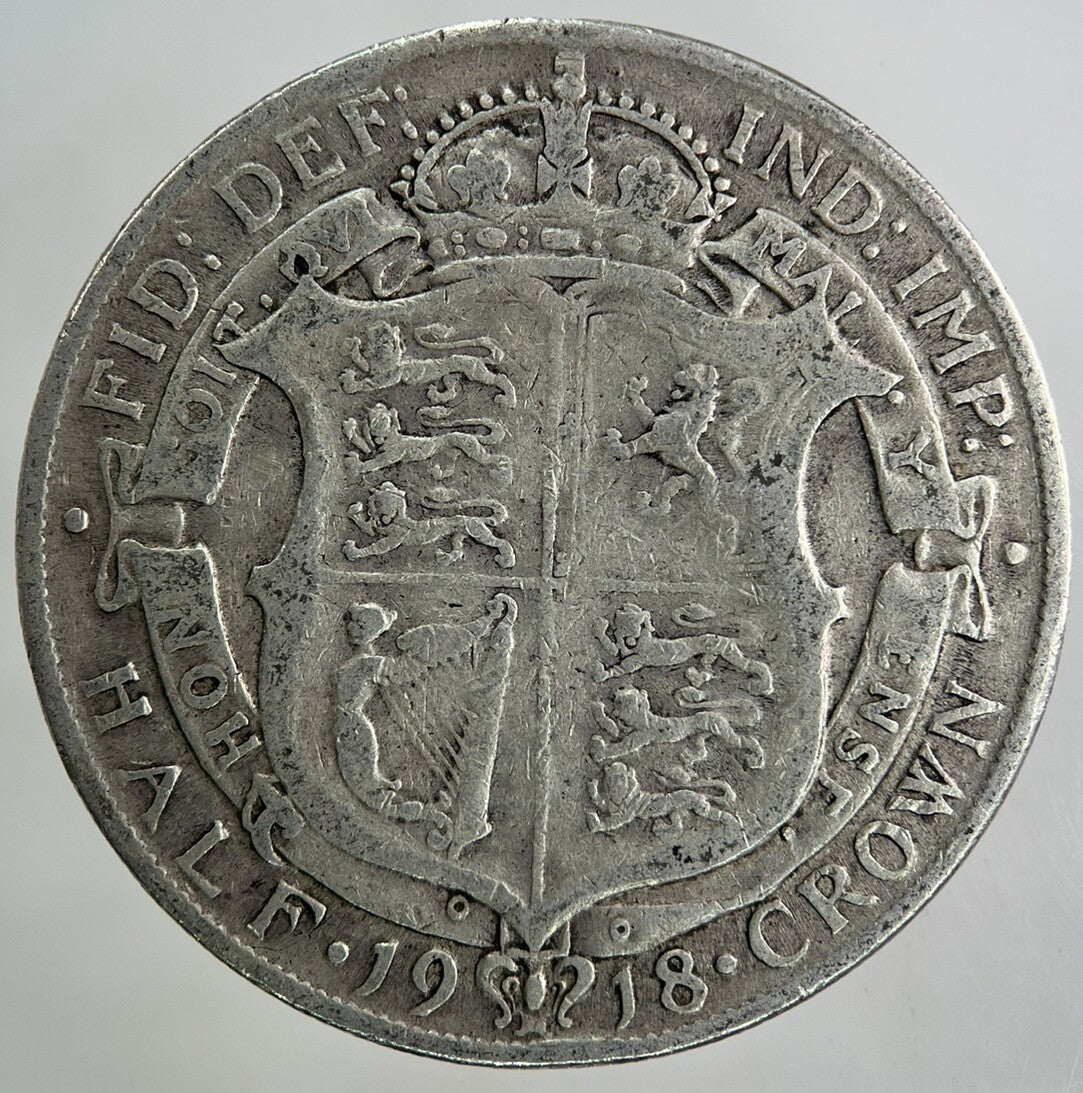 1918 George V Half - Crown Silver Coin | Fine Collectable Grade