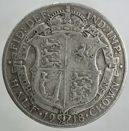 1918 George V Half - Crown Silver Coin | Fine Collectable Grade