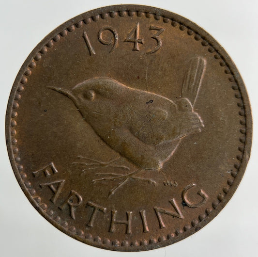 1943 George VI Wren Farthing Coin | Collectable Grade
