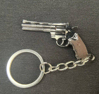 Mini Classic Revolver Pistol Gun Shaped Keyring Premium Keychain Gift UK