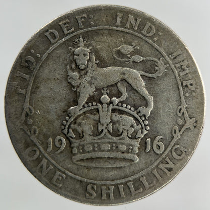 1916 George V Shilling Silver Coin | Fine Collectable Grade