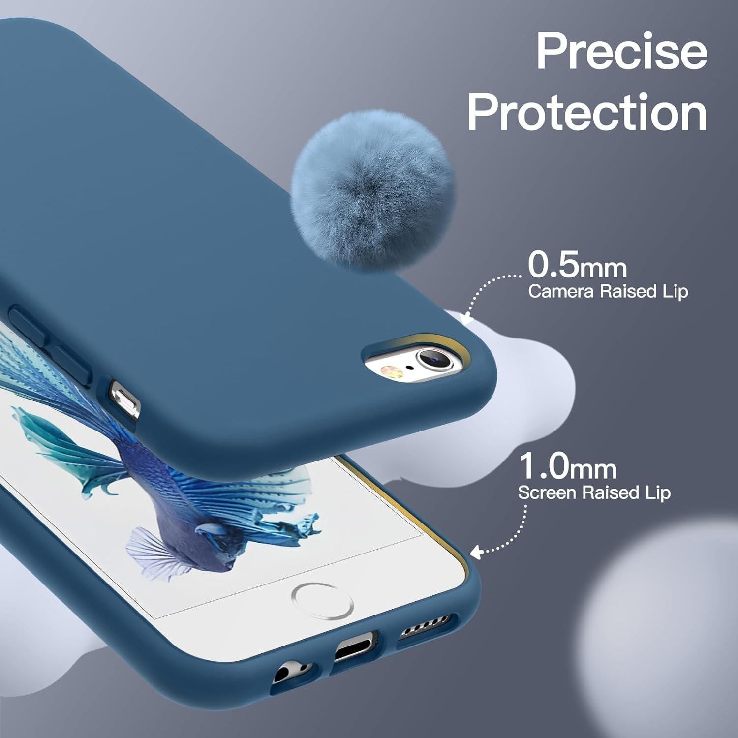 iPhone SE 2020 2nd Gen Ocean Blue Bumper Silicone Shockproof Protective Case