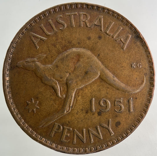 1951 Australia One Penny Coin | Fine Collectable Grade