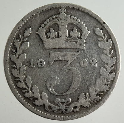 1902 Edward VII Threepence Silver Coin | Collectable Grade