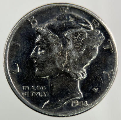 1944 US USA Mercury Dime Silver Coin | Fine Collectable Grade