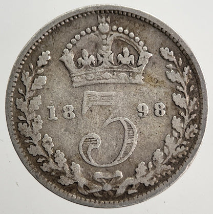 1898 Victoria Threepence Silver Coin | Collectable Grade | a5724
