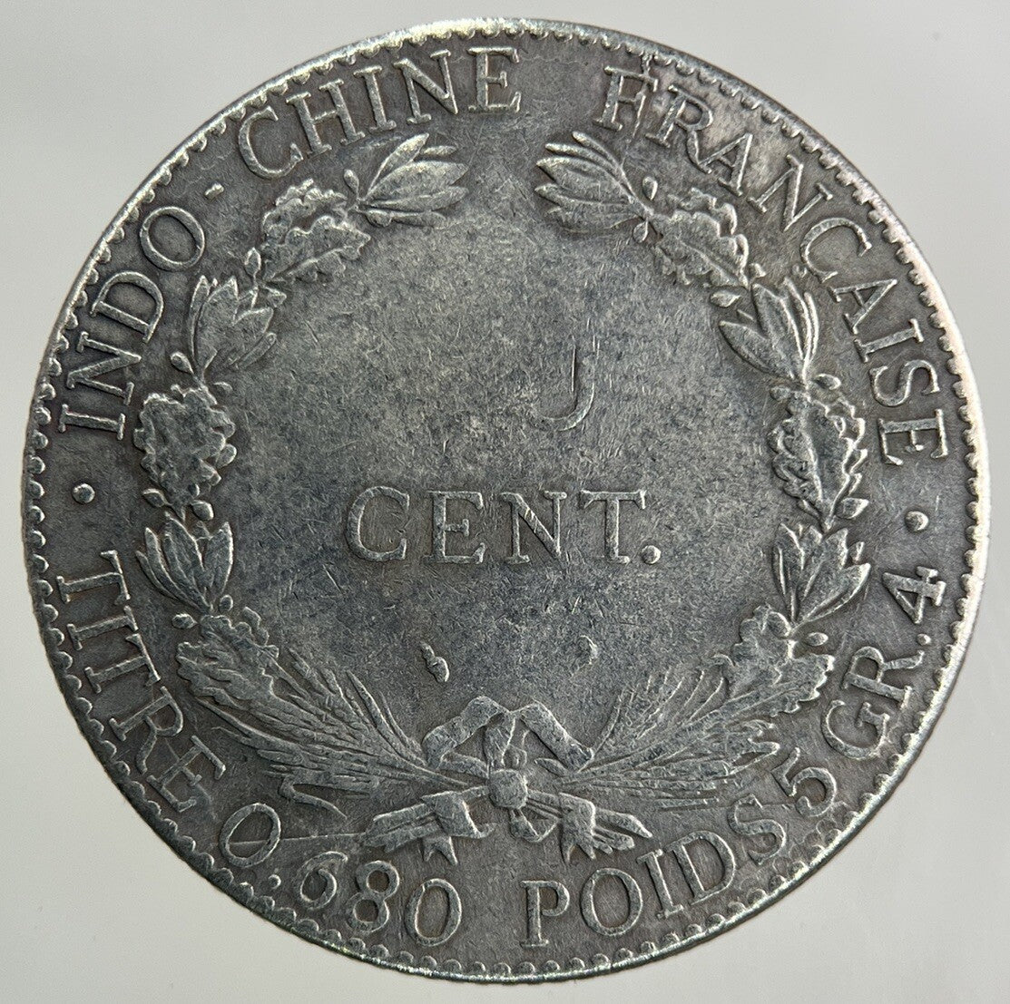 1937 France Indo - China 20 Cent Silver Coin | Fine Collectable Grade