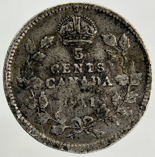 Canada 5 Cents Silver Coin | Fair Grade