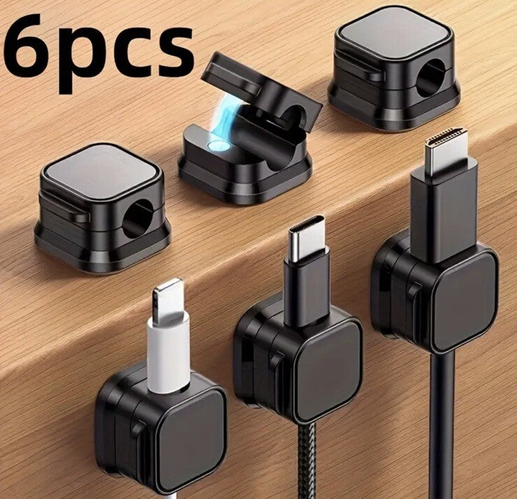 6 x Magnetic Charger Cable Holders Phone Tablet iPad iPhone Samsung - UK Stock