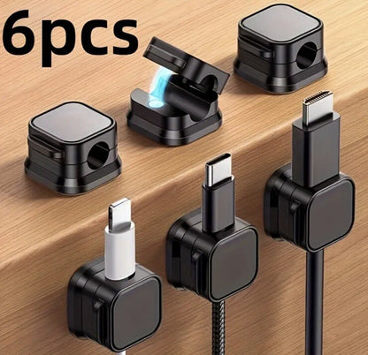 6 x Magnetic Charger Cable Holders Phone Tablet iPad iPhone Samsung - UK Stock