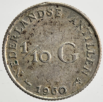 1960 Netherlands 1/10 Gulden Silver Coin | Very High Grade